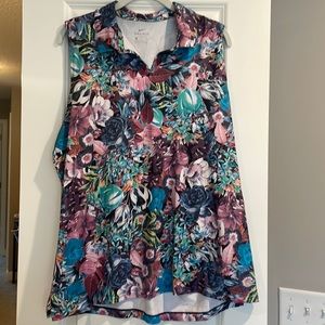 Size XXL Floral Patterned Nike Dri-Fit Sleeveless Golf Polo